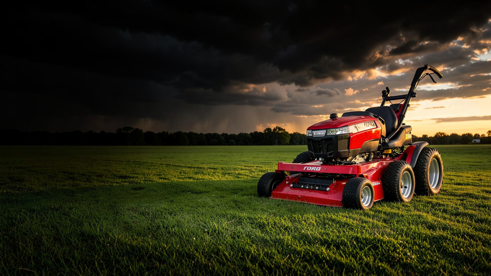 Toro zero-turn mower on open lawn